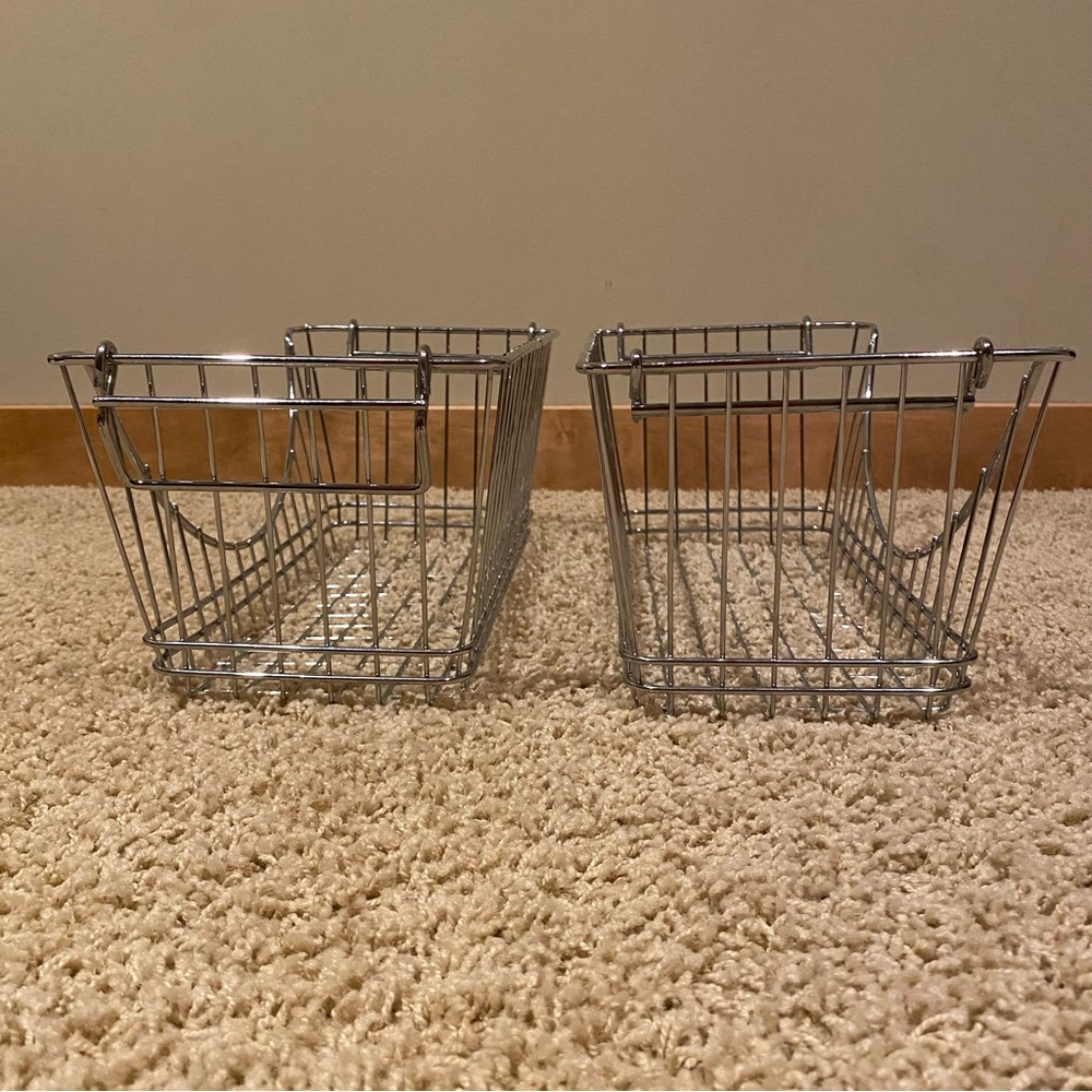 Silver stackable baskets - Picture 2 of 2